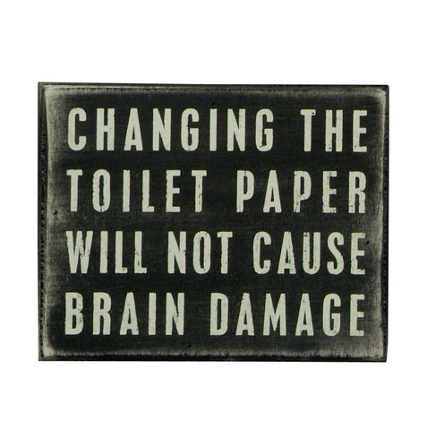 wooden Box Sign - Toilet Paper